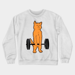 'Cat Deadlift Powerlifting' Awesome Cats Gym Gift Crewneck Sweatshirt